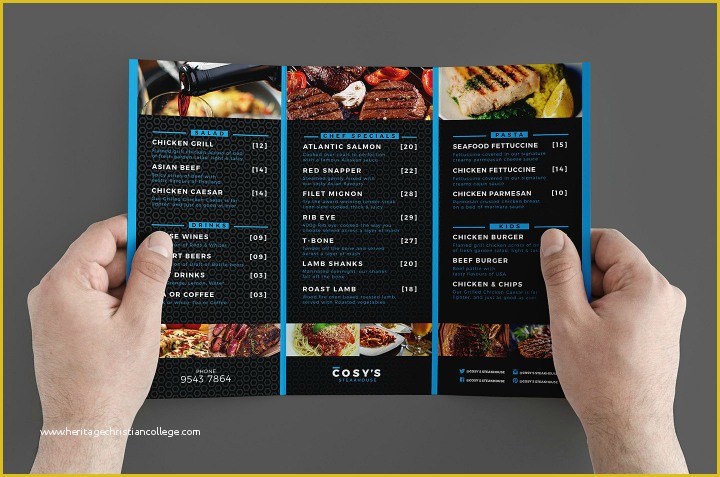 Free Folding Menu Template Of 14 Restaurant Tri Fold Brochure Designs &amp; Templates Psd