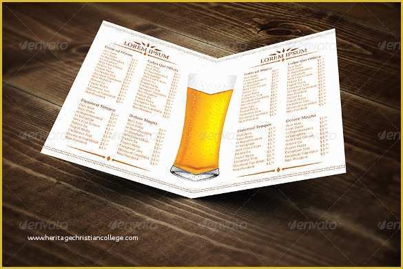 Free Folding Menu Template Of 20 Beer Menu Templates – Free Sample Example format