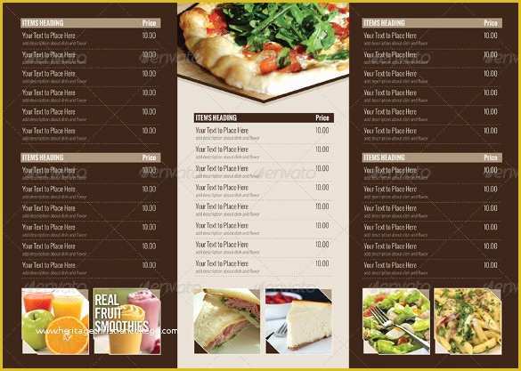 Free Folding Menu Template Of 22 Tri Fold Menu Templates – Free Sample Example format