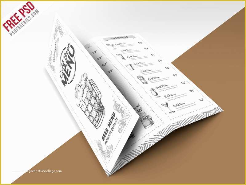 Free Folding Menu Template Of 69 Premium and Free Psd Tri Fold &amp; Bi Fold Brochures