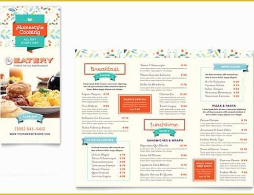 Free Folding Menu Template Of Family Restaurant Take Out Brochure Template Word