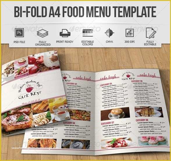 Free Folding Menu Template Of Free and Premium Food and Restaurant Menu Brochure