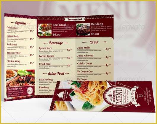 Free Folding Menu Template Of Restaurant Menu Templates &amp; Graphic Designs