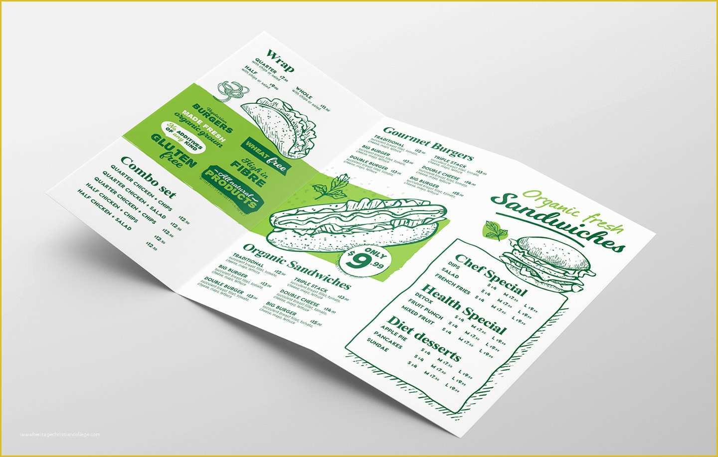 Free Folding Menu Template Of Tri Fold Burger Menu Template In Psd Ai & Vector Brandpacks