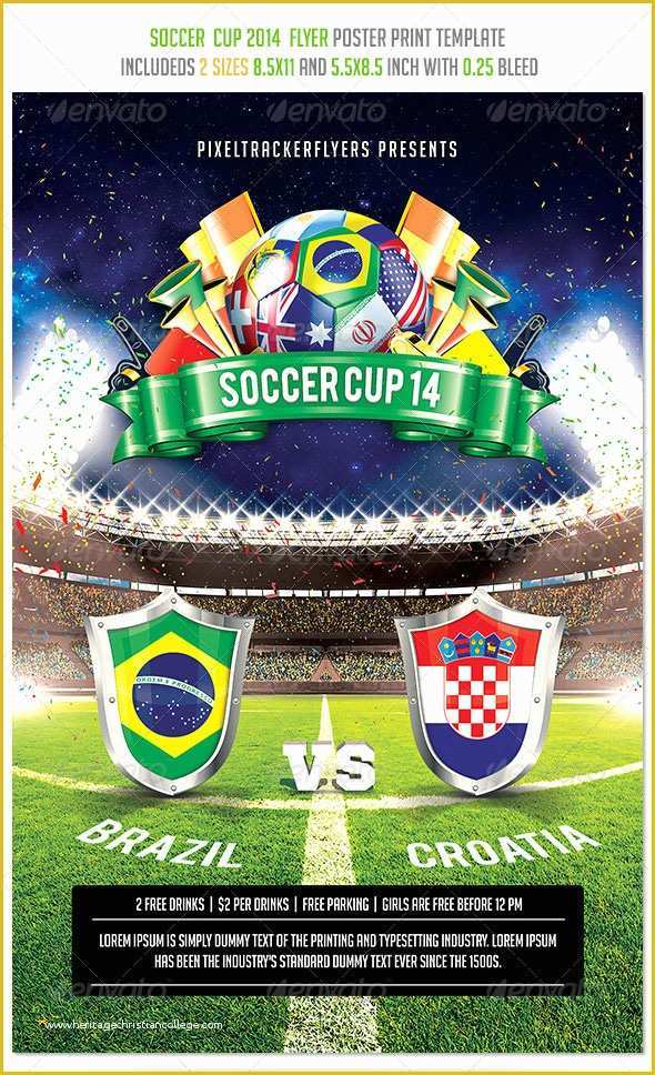 Free Football Flyer Design Templates Of 14 World Cup Brazil Psd Flyer Templates – Bashooka