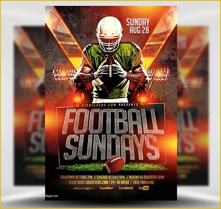 Free Football Flyer Design Templates Of Football Sundays Flyer Template Flyerheroes
