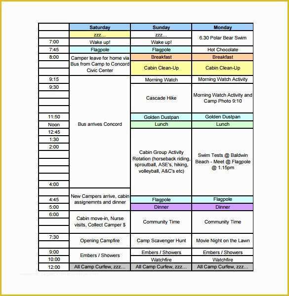 Free Football Program Templates Of 9 Camp Schedule Templates Doc Pdf