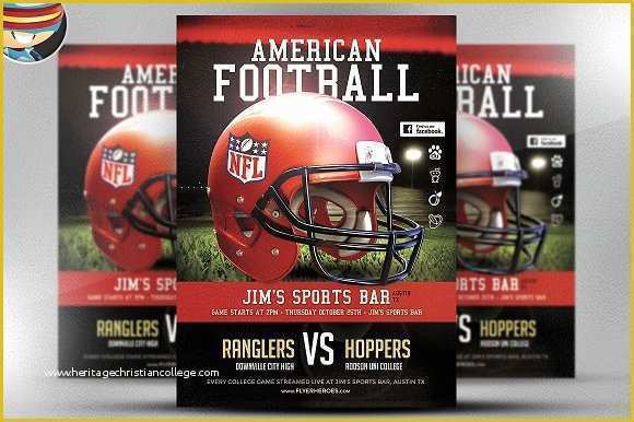 Free Football Program Templates Of American Football Flyer Template 1 Flyer Templates