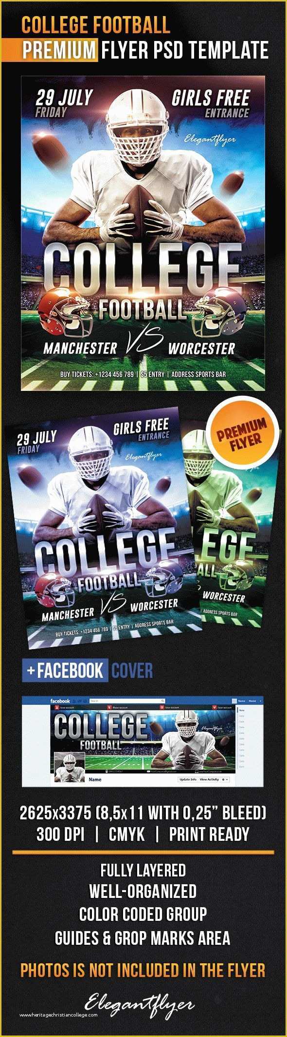 Free Football Program Templates Of Flyer for College Football theme – by Elegantflyer