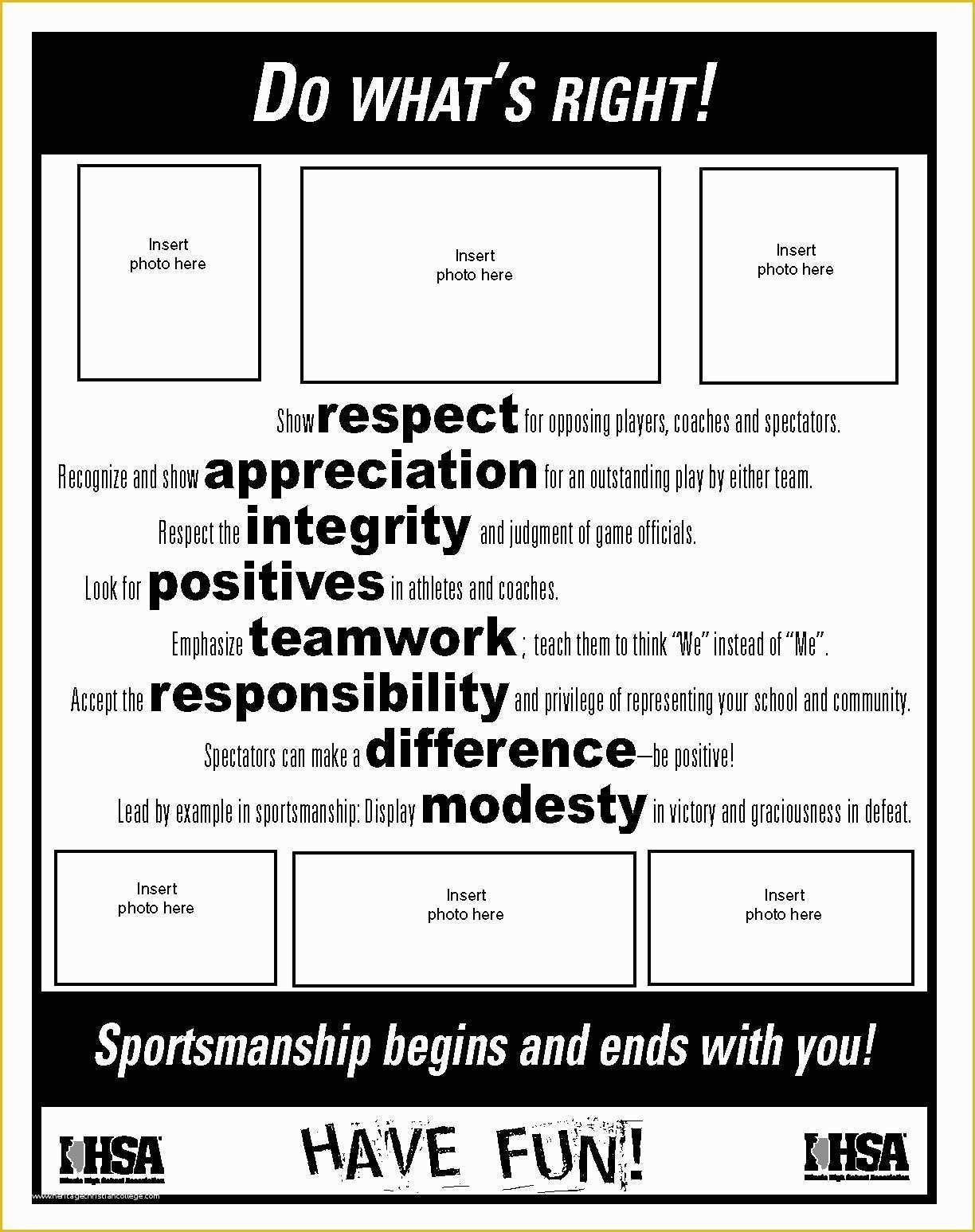 Free Football Program Templates Of Good Sportsmanship Printables Bing Images