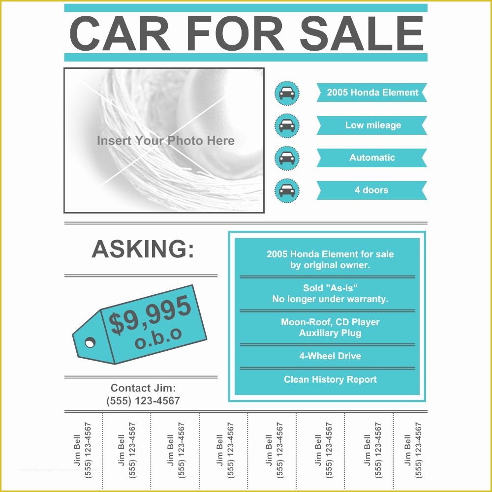 Free for Sale by Owner Flyer Template Of Car for Sale Flyer