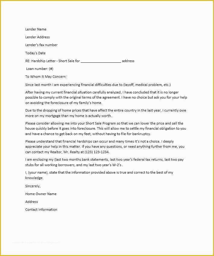 Free foreclosure Letter Template Of foreclosure Letter Template Gdyinglun