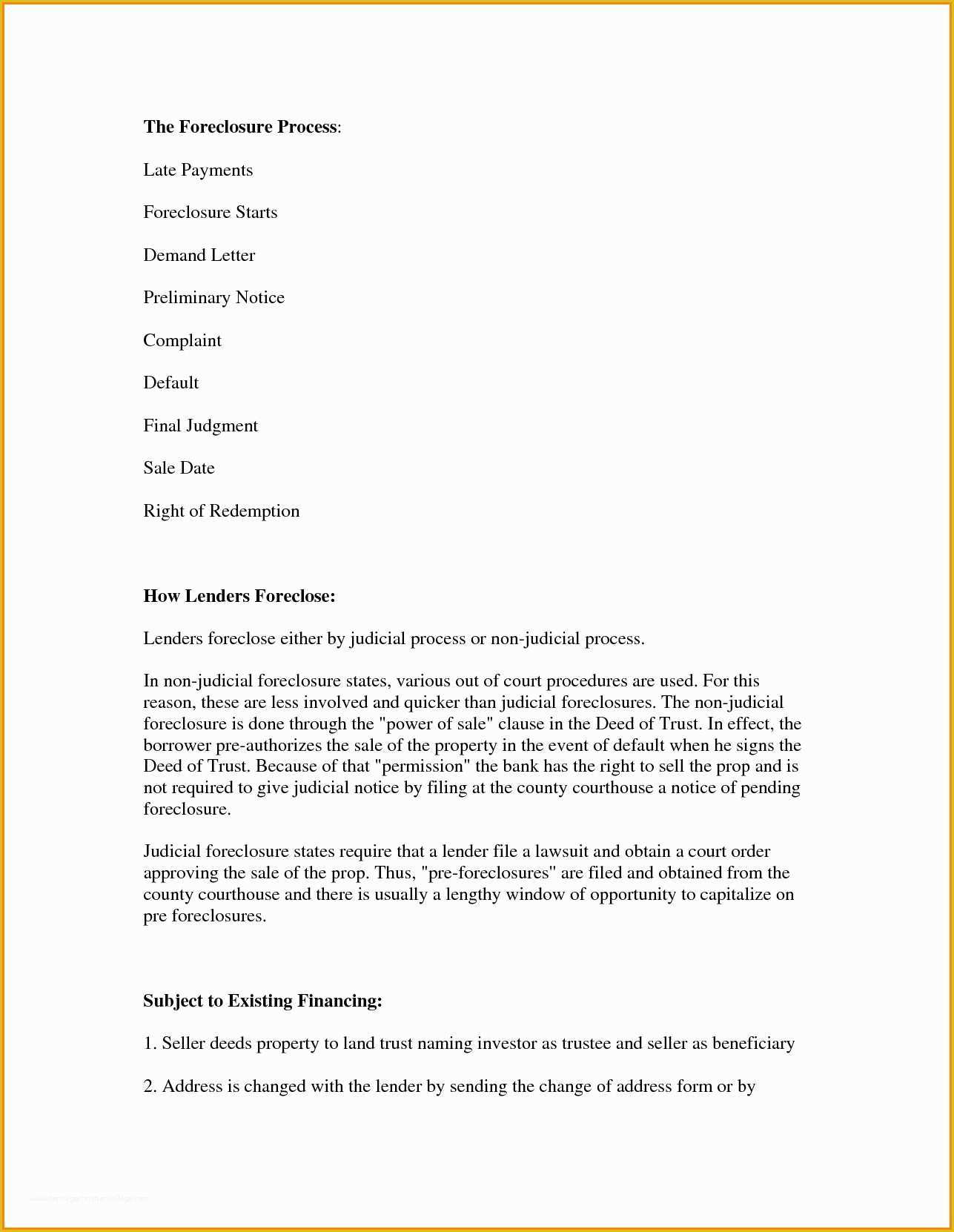 Free foreclosure Letter Template Of foreclosure Letter Template Ksdharshan