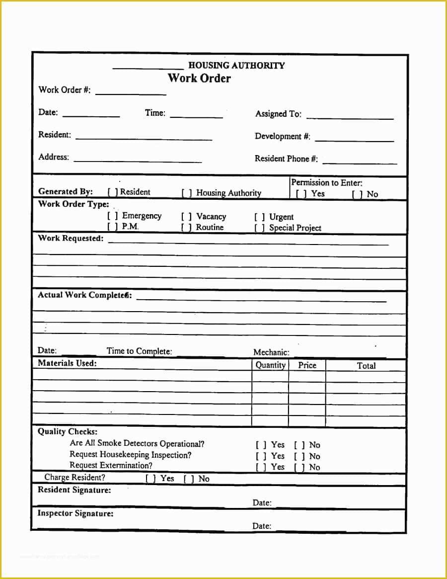 Free form Templates Of 40 order form Templates [work order Change order More]