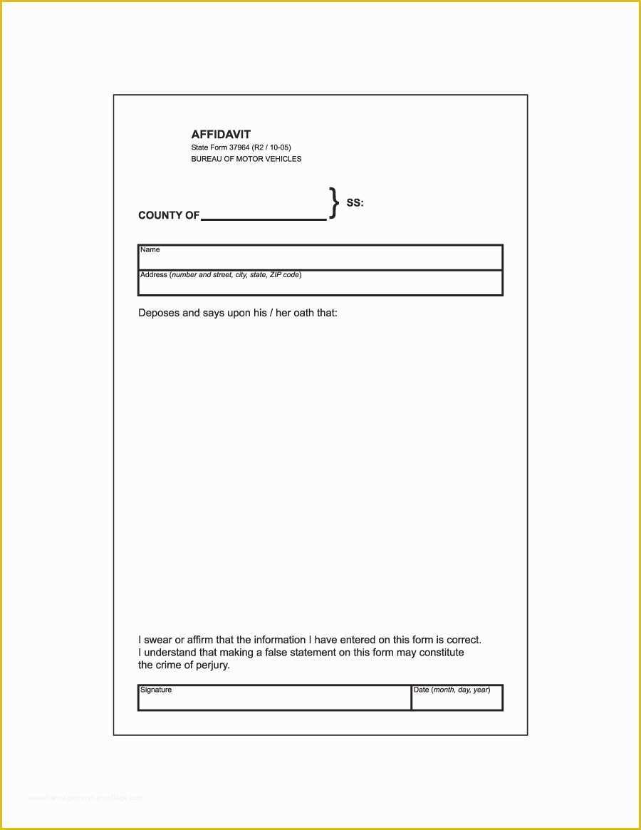 Free form Templates Of 48 Sample Affidavit forms & Templates Affidavit Of