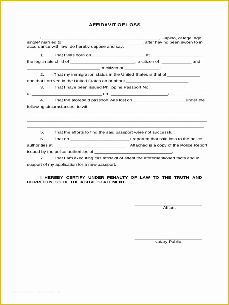 Free form Templates Of Blank Affidavit form Mughals