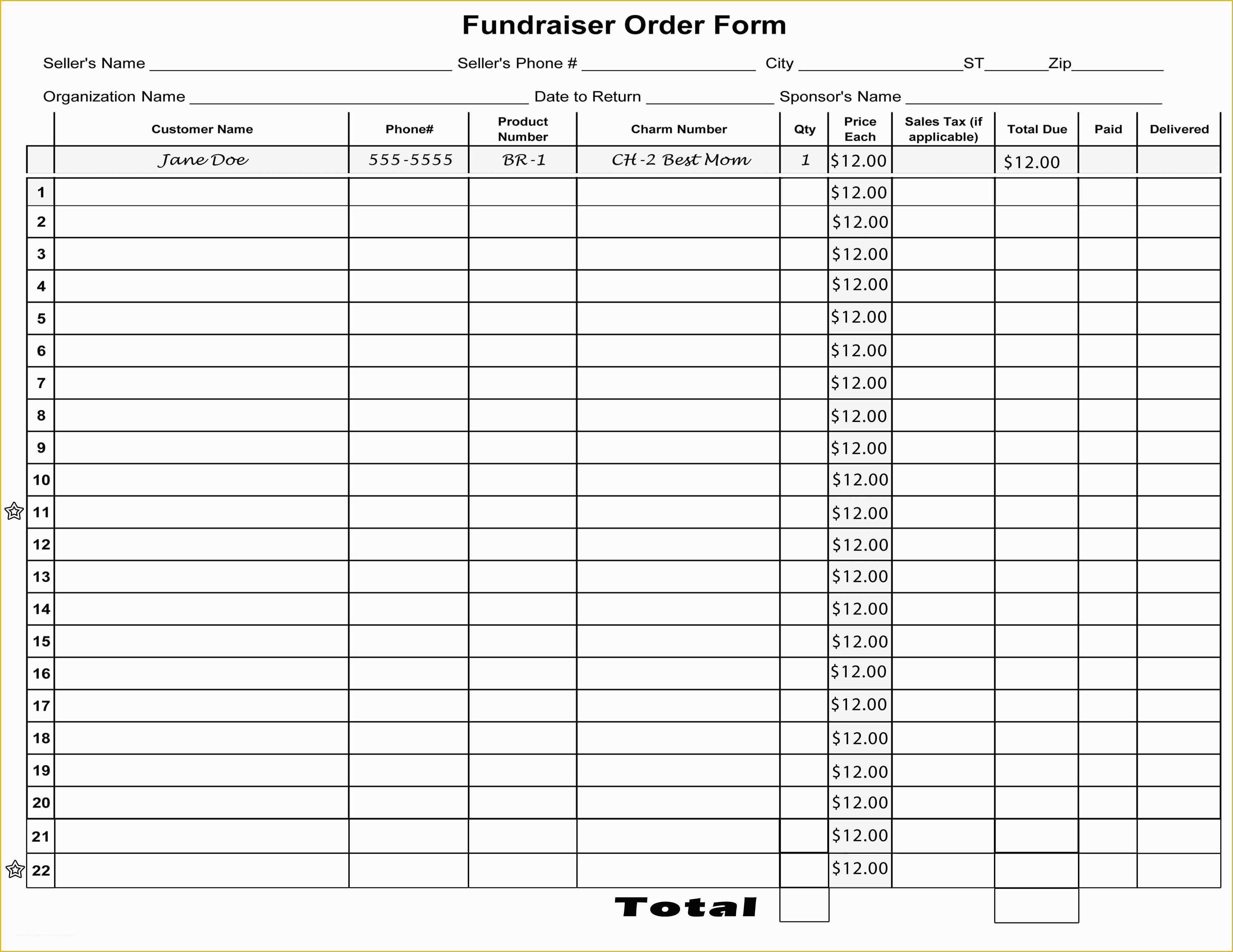 Free form Templates Of Free Blank order form Template