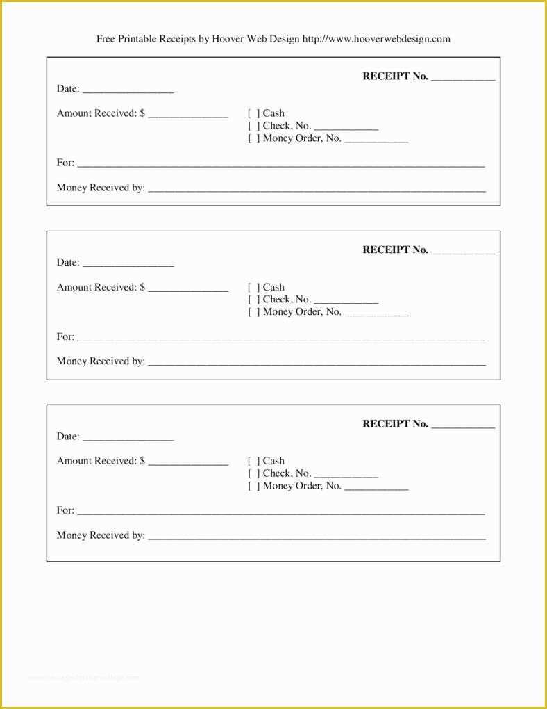 Free form Templates Of Free Printable Blank Receipt form Template Page 001