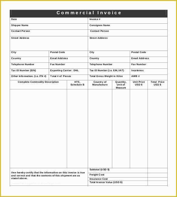 Free Freight Invoice Template Of 30 Mercial Invoice Templates Word Excel Pdf Ai