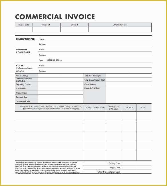 Free Freight Invoice Template Of 30 Mercial Invoice Templates Word Excel Pdf Ai