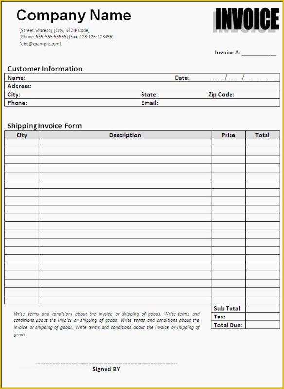 Free Freight Invoice Template Of 8 Shipping Invoice Templates