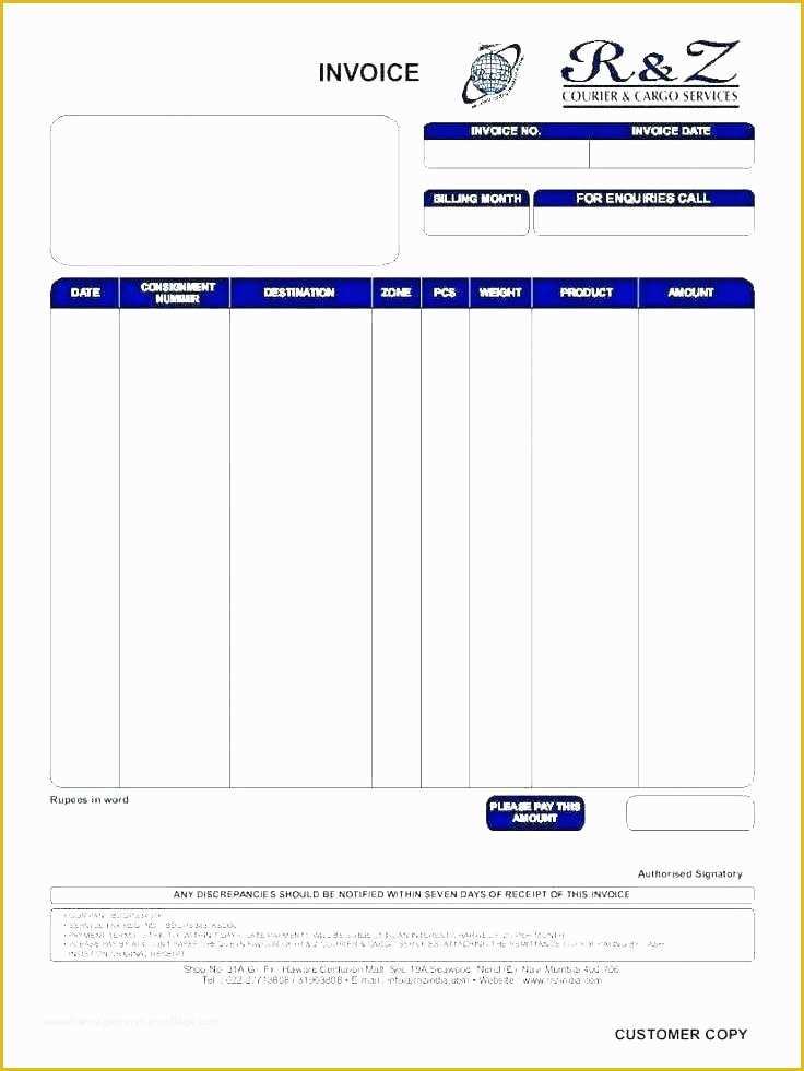 Free Freight Invoice Template Of Air Freight Invoice Template Mercial Invoice for