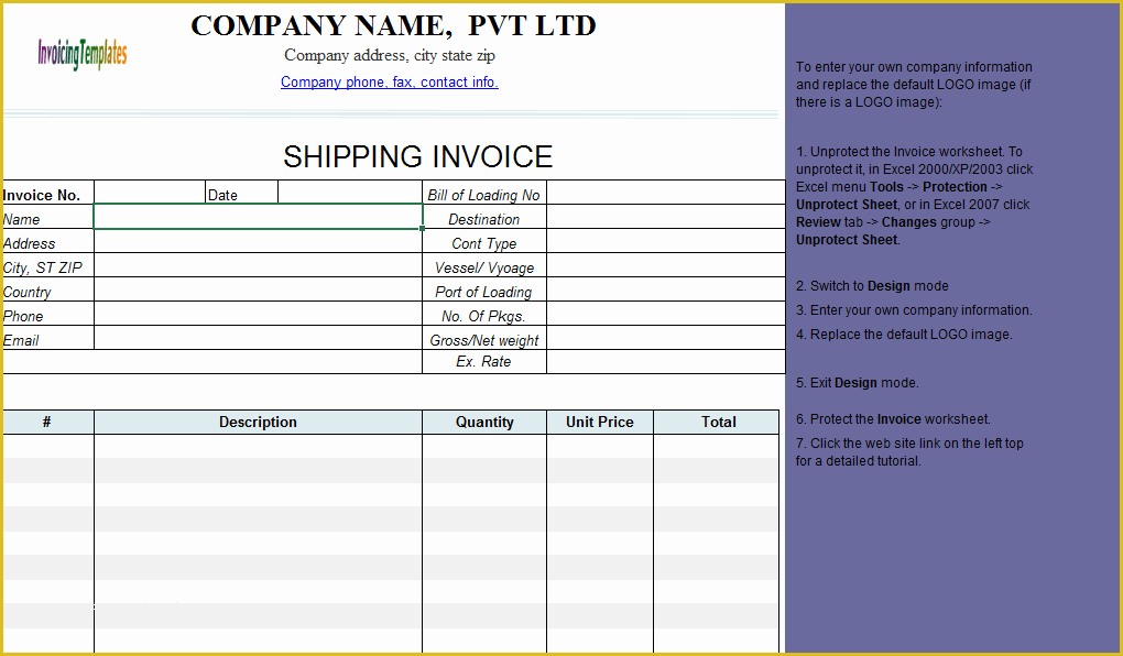 Free Freight Invoice Template Of Free Shipping Invoice Template