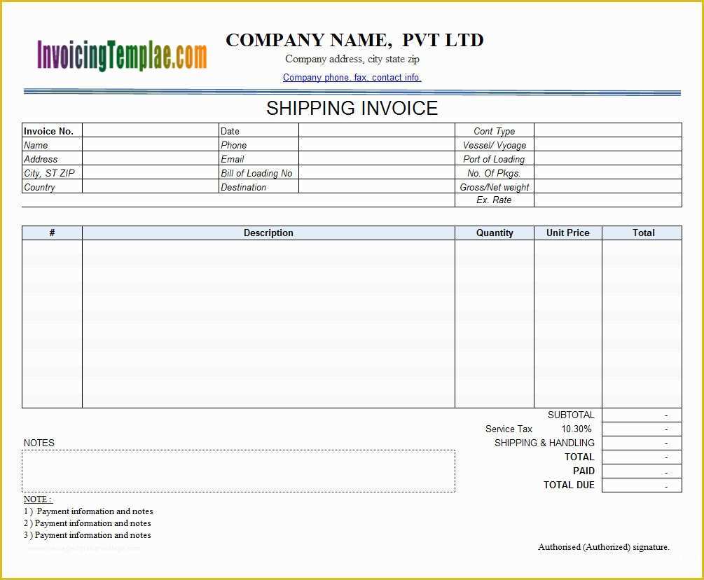 Free Freight Invoice Template Of Freight Invoice Sample or Freight Invoice Free Templates