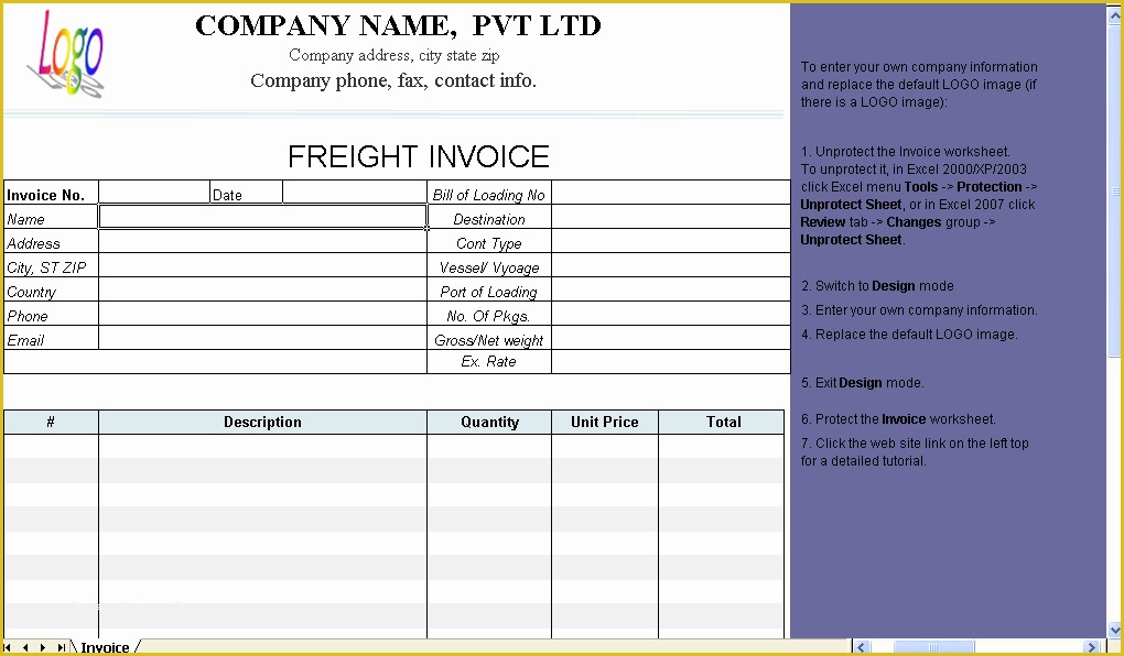 Free Freight Invoice Template Of Freight Invoice Template Uniform Invoice software