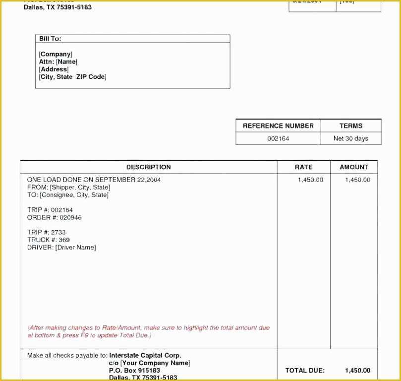 Free Freight Invoice Template Of Freight Rate Sheet Template – Handwerkerrentefo