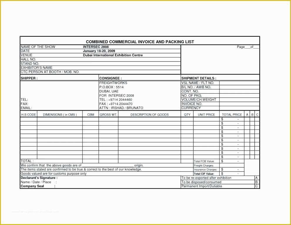 Free Freight Invoice Template Of Shipping Invoice Template Examples Shipment Pdf format