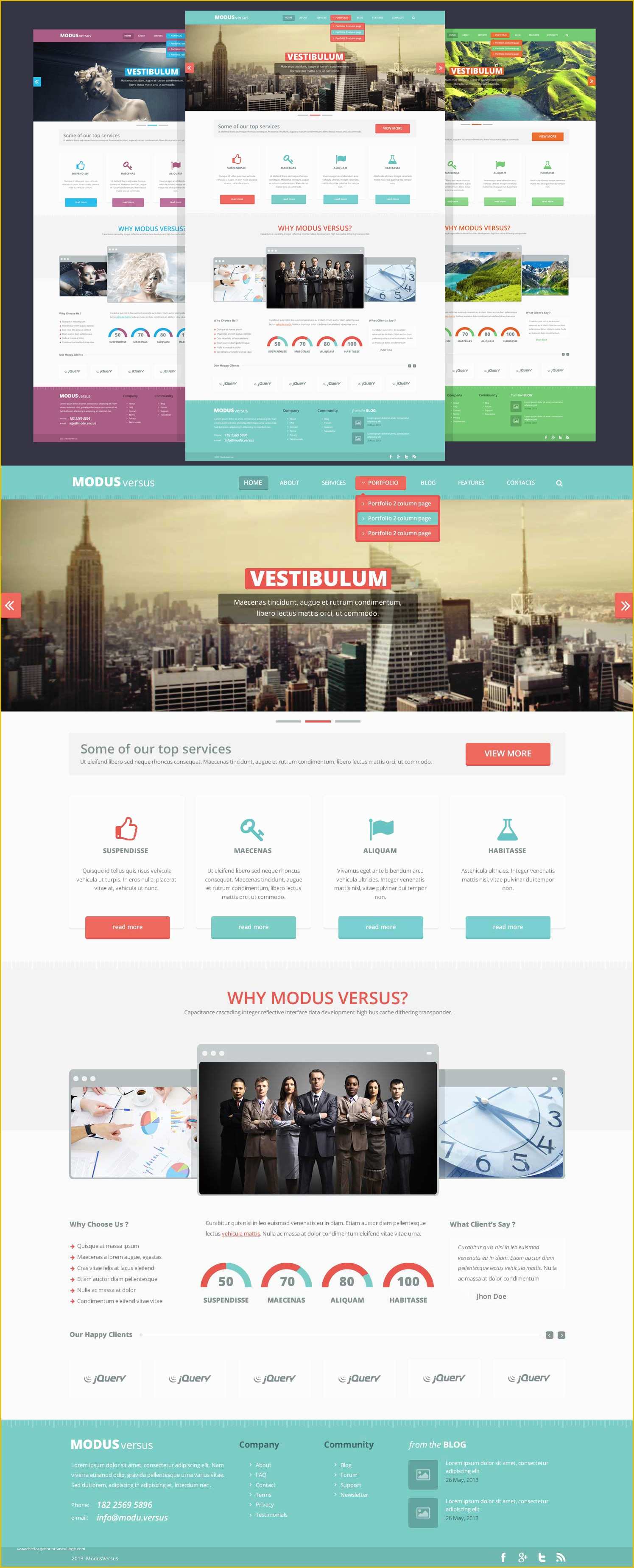 Free Full Website Templates Of Clean Flat Full Website Free Psd Template Download