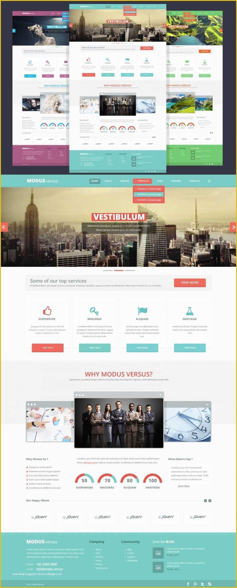 Free Full Website Templates Of Clean Flat Full Website Free Psd Template Download Psd