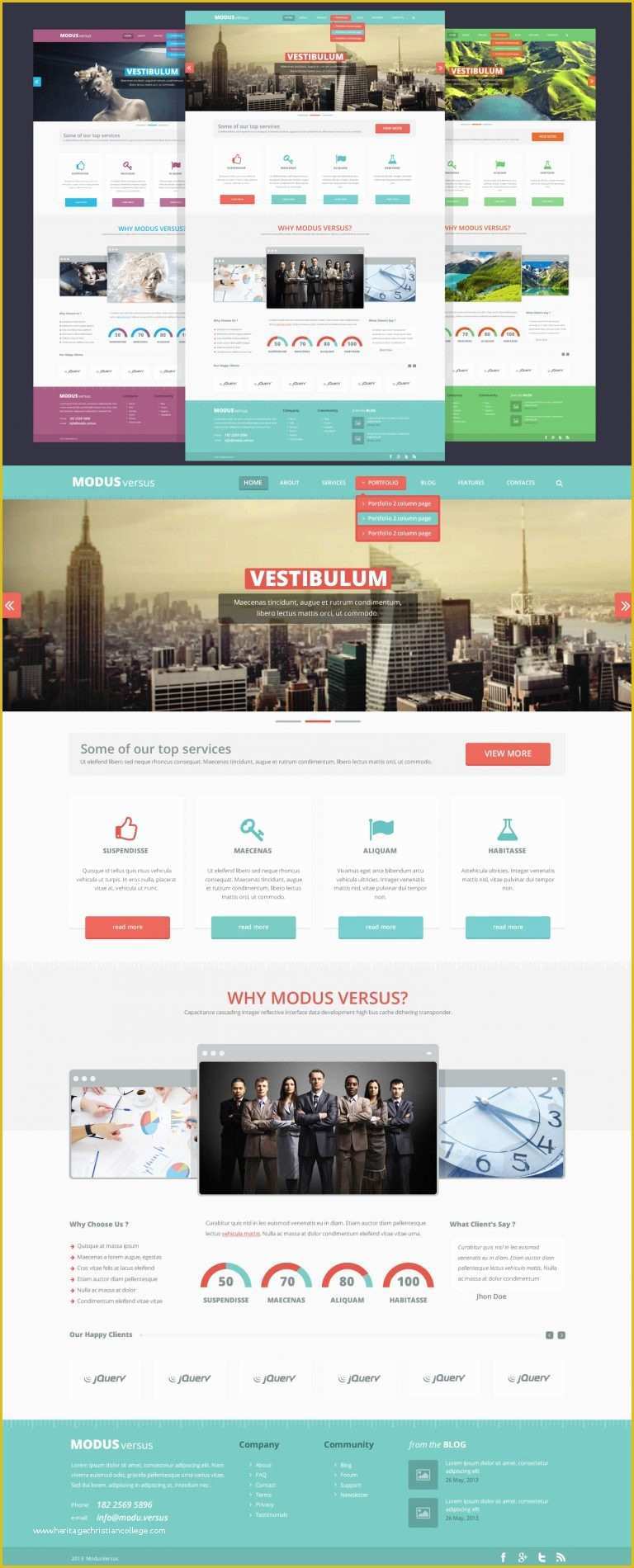 Free Full Website Templates Of Clean Flat Full Website Free Psd Template Download Psd