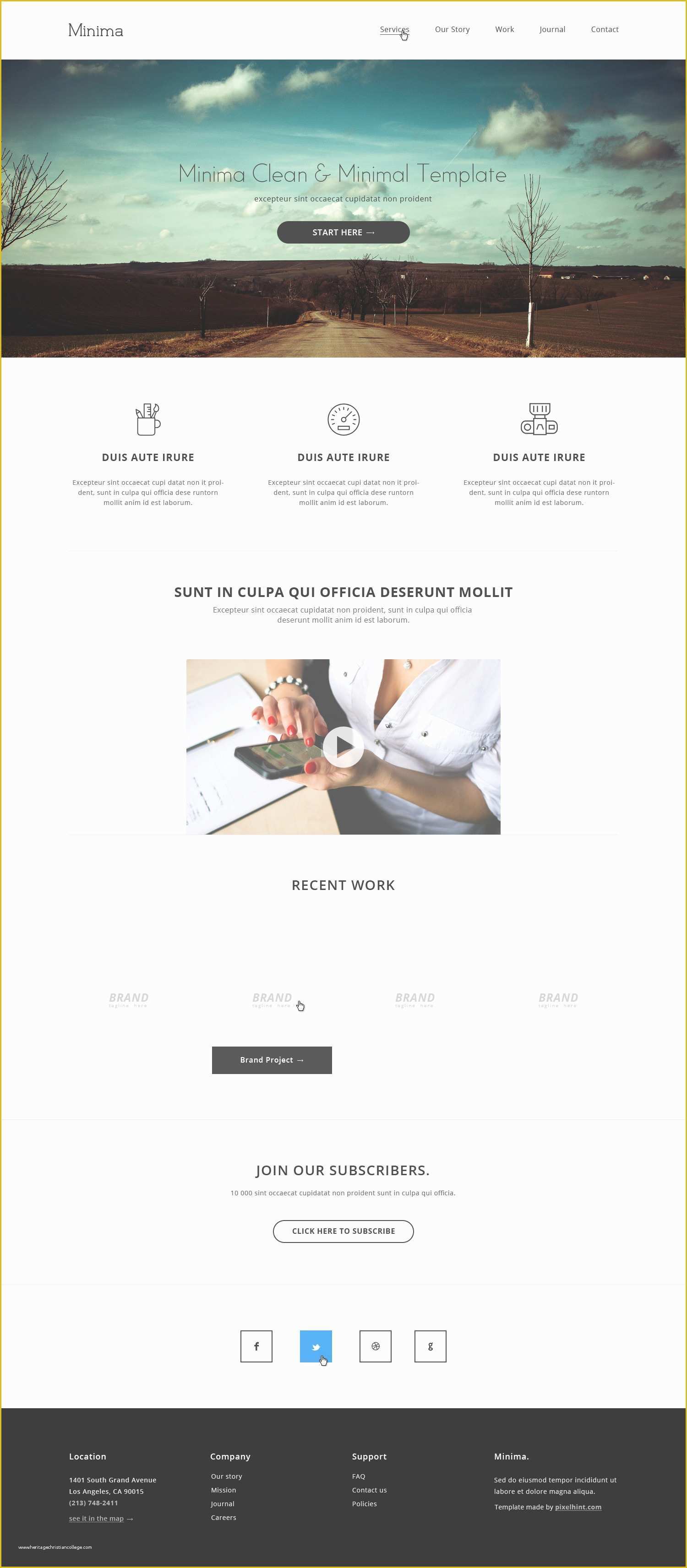 Free Full Website Templates Of Minima Psd Website Template