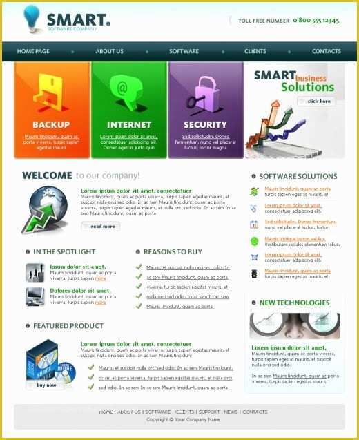 Free Full Website Templates Of Smart software Full Website Template Templatesbox