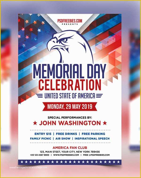 Free Funeral Flyer Template Psd Of 20 Memorial Day Free and Premium Psd Flyer Print Templates