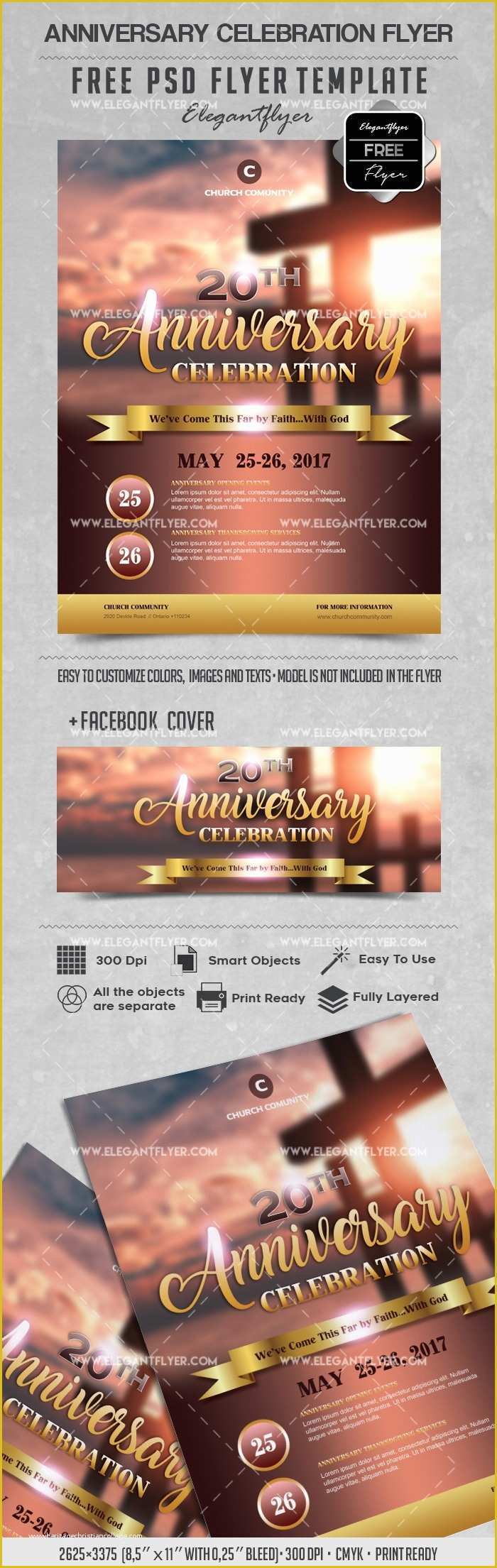 Free Funeral Flyer Template Psd Of Anniversary Celebration – Free Psd Flyers Template – by