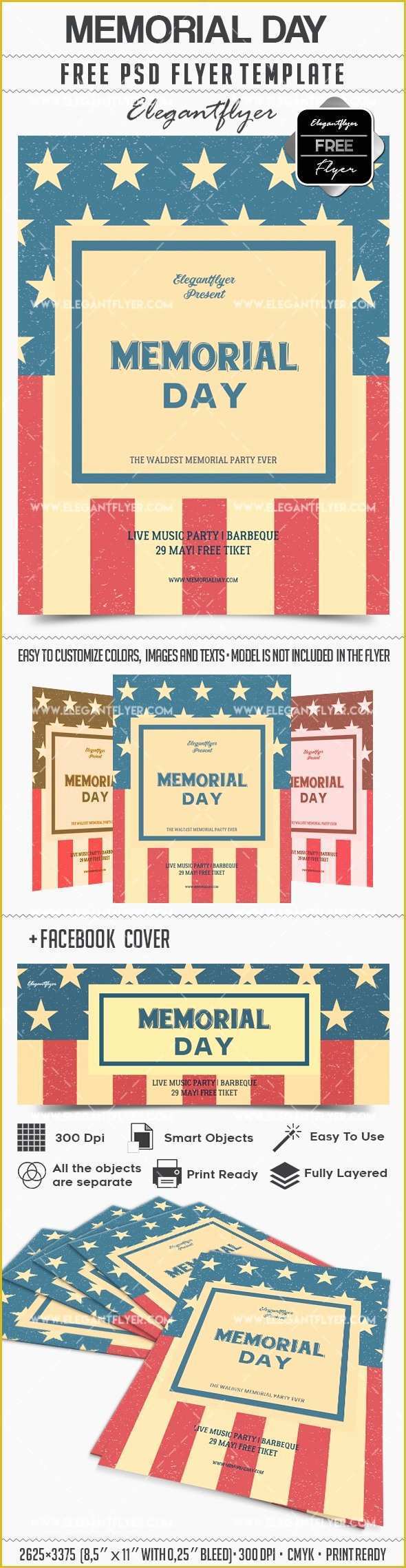 Free Funeral Flyer Template Psd Of Memorial Day – Free Flyer Psd Template – by Elegantflyer