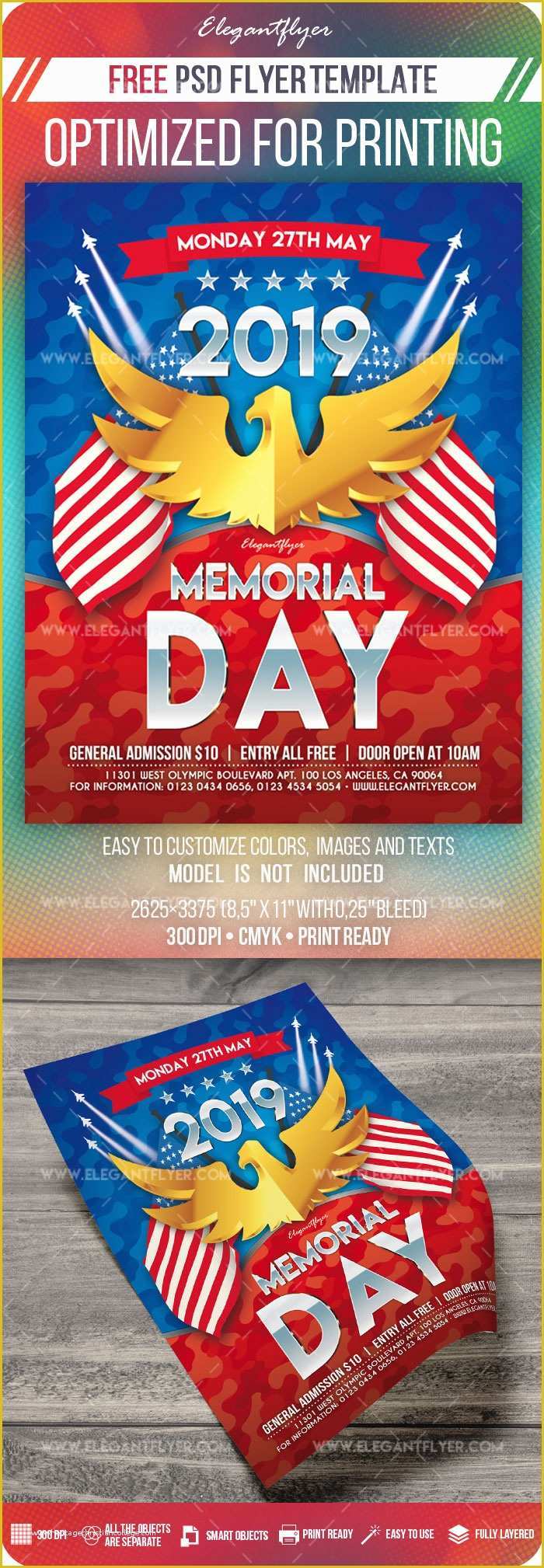 Free Funeral Flyer Template Psd Of Memorial Day – Free Flyer Psd Template – by Elegantflyer