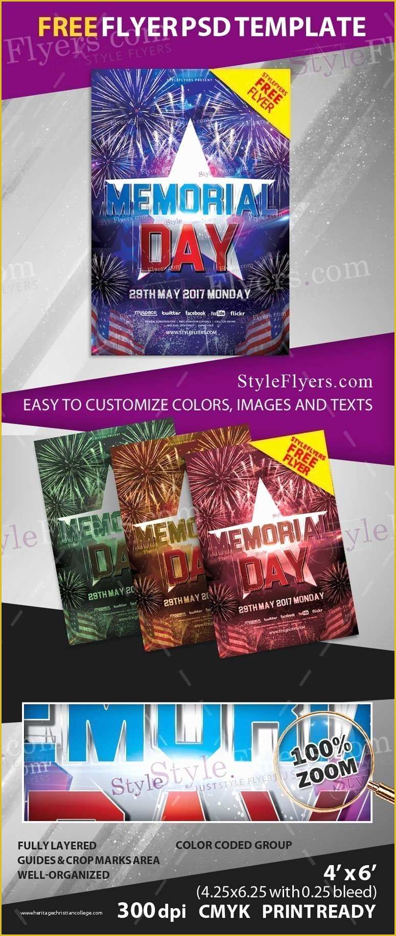 Free Funeral Flyer Template Psd Of Memorial Day Free Flyer Psd Template Free Download