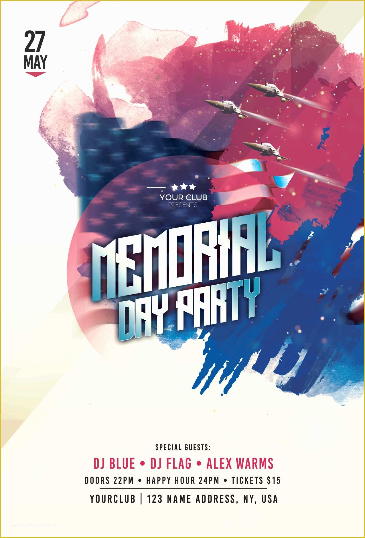 Free Funeral Flyer Template Psd Of Memorial Day Party Free Psd Flyer Template by 99flyers On