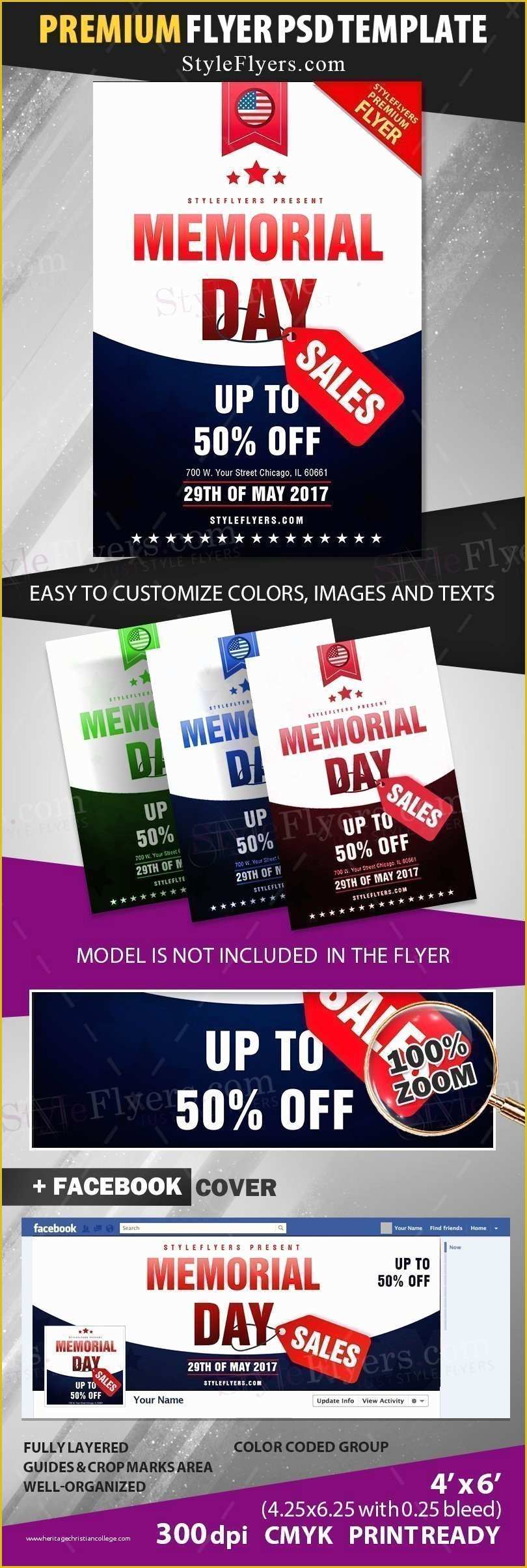 Free Funeral Flyer Template Psd Of Memorial Day Sales Psd Flyer Template Styleflyers