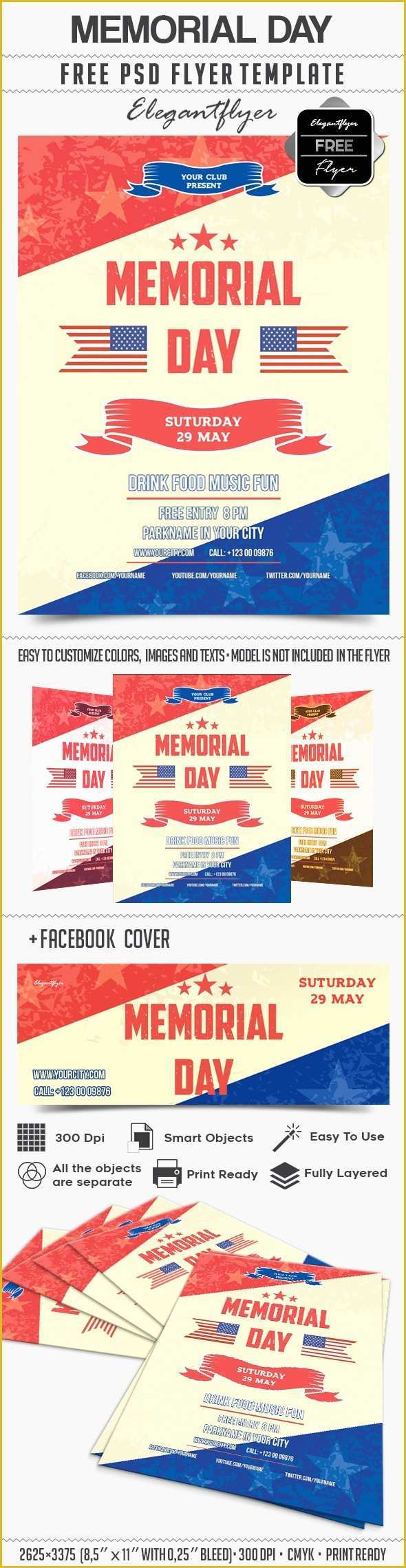 Free Funeral Flyer Template Psd Of Memorial Day V02 – Free Flyer Psd Template – by Elegantflyer