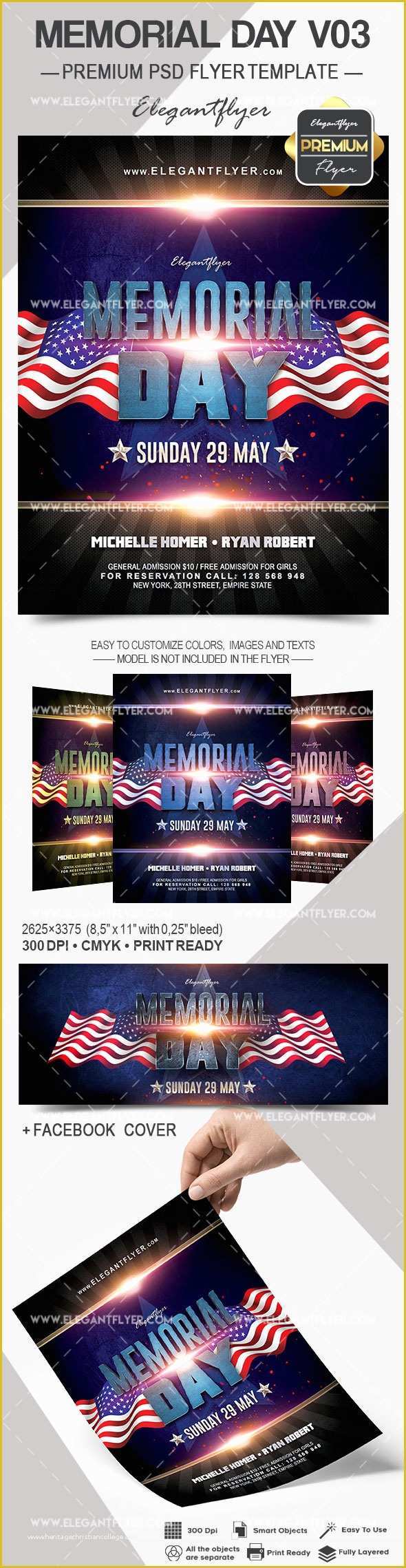 Free Funeral Flyer Template Psd Of Memorial Day V03 – Flyer Psd Template – by Elegantflyer