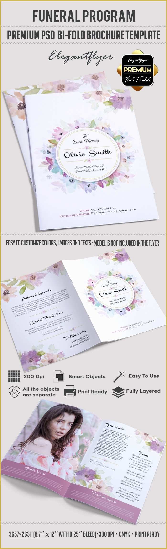 Free Funeral Flyer Template Psd Of Program for Funeral Template – by Elegantflyer