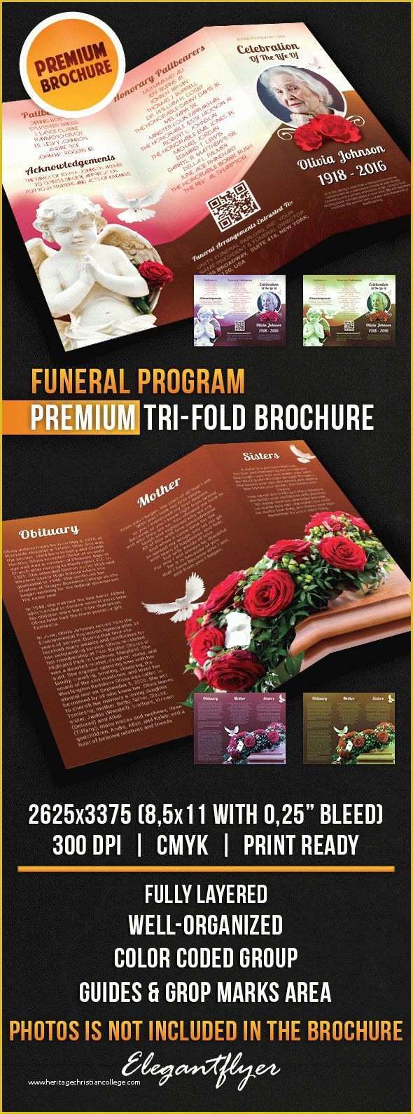 Free Funeral Flyer Template Psd Of Template Funeral Program Brochure Tri Fold – by Elegantflyer