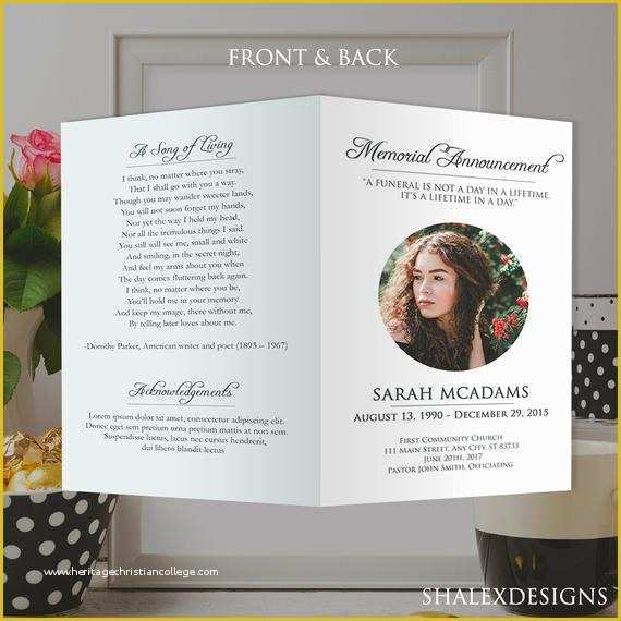 Free Funeral Flyer Template Psd Of White Funeral Program Template Shop Psd Instant