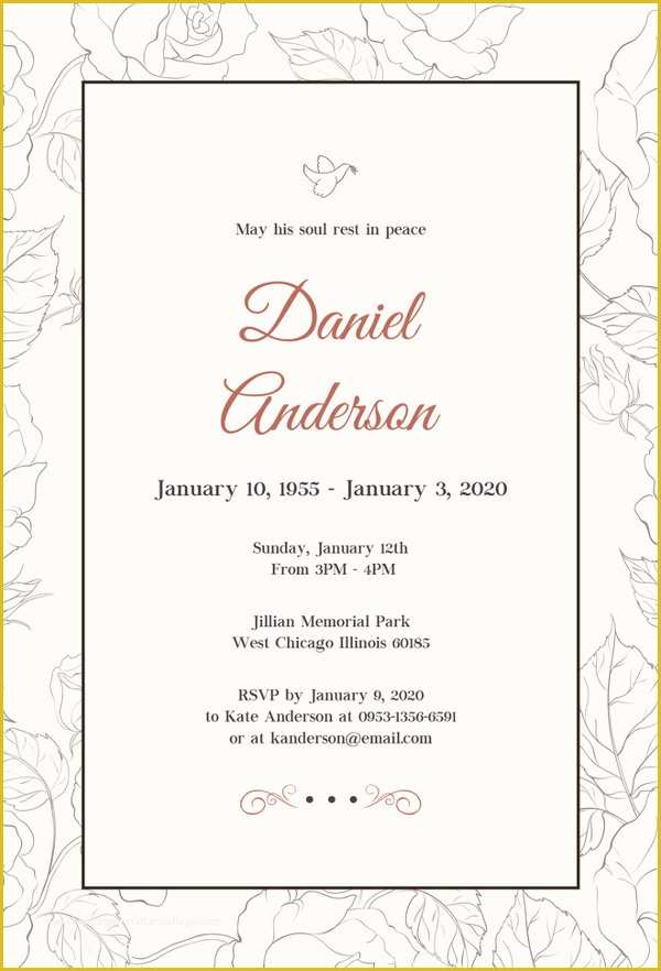 Free Funeral Invitation Template Of 27 Best Blank Invitation Templates Psd Ai