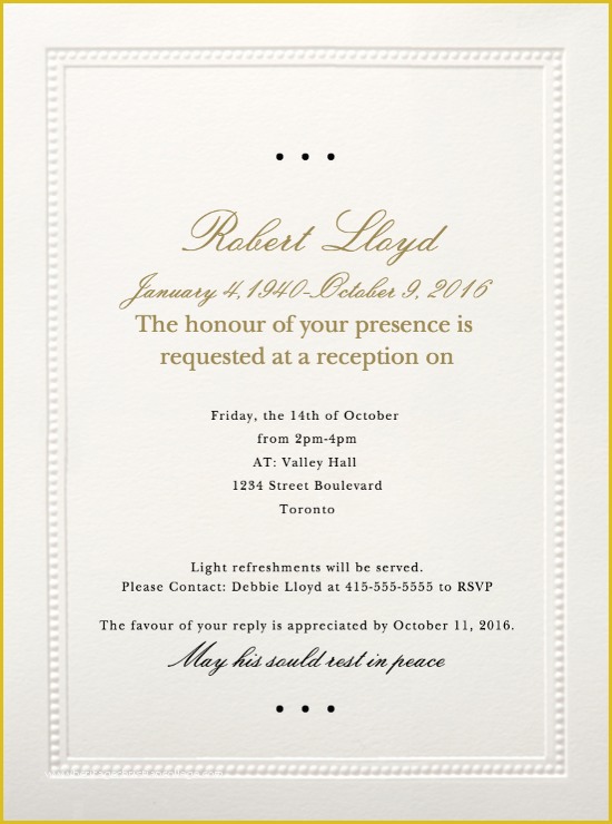 Free Funeral Invitation Template Of 39 Best Funeral Reception Invitations